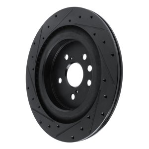 Lexus RX450h Brake Rotor (1) - Rear Right - R1 Concepts - Drilled & Slotted - Black - `20-`25